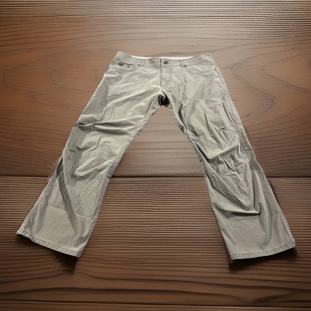 KUHL REVOLVR Men's Vintage Patina Dye Green Pants Size 38x32 Outdoor Hiking